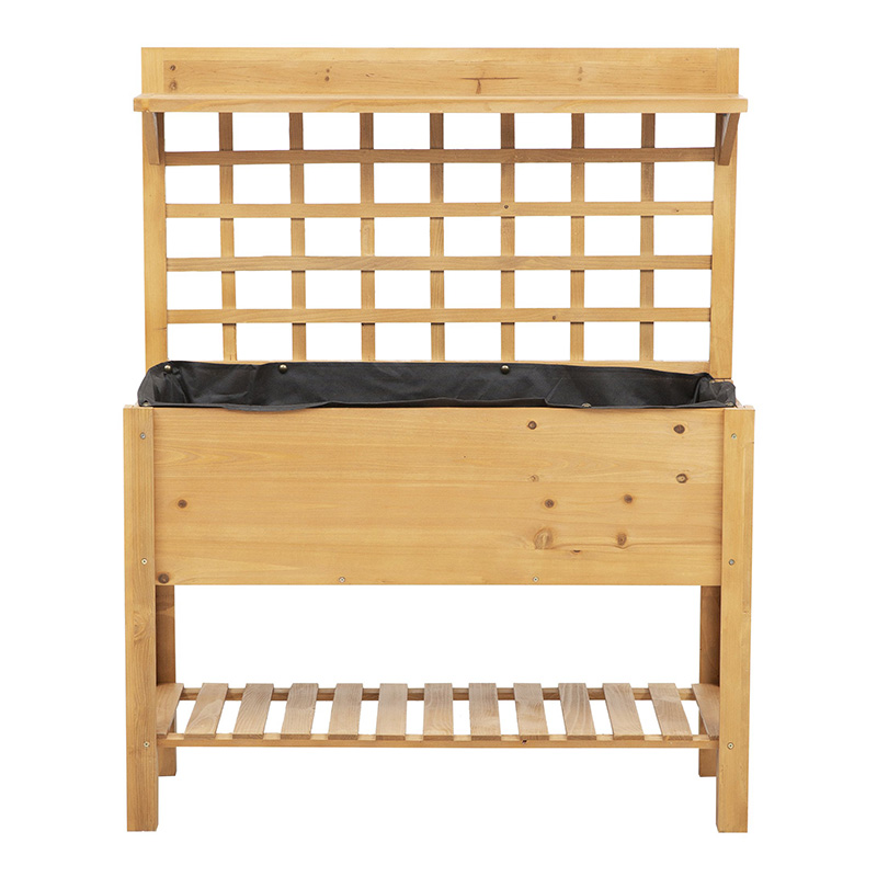 41 'x 18' x 53 'verhoogd verhoogd tuinbed met plank en wielen massief houten plantenbak bloem kruidendozen voor groenten bloem buiten / binnen - bruin