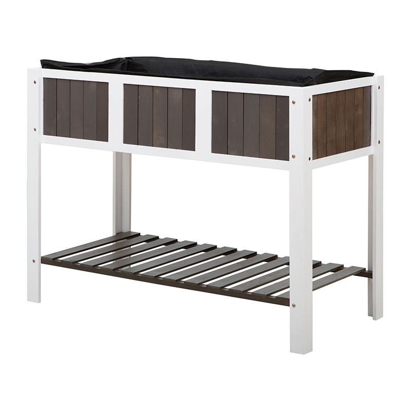 47 'x 23' x 35 'houten verhoogd tuinbed met ruime ruimte voor planten, opbergplank en veelzijdig gebruik