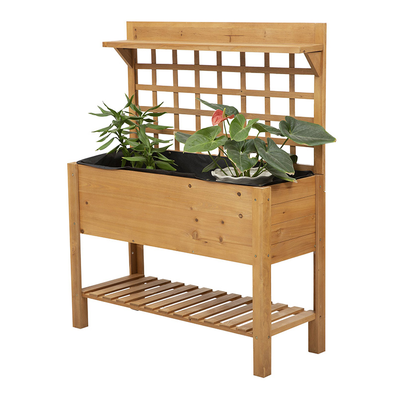 41 'x 18' x 53 'verhoogd verhoogd tuinbed met plank en wielen massief houten plantenbak bloem kruidendozen voor groenten bloem buiten / binnen - bruin 41 'x 18' x 53 'verhoogd verhoogd tuinbed met plank en wielen massief houten plantenbak bloem kruidendozen voor groenten bloem buiten / binnen - bruin