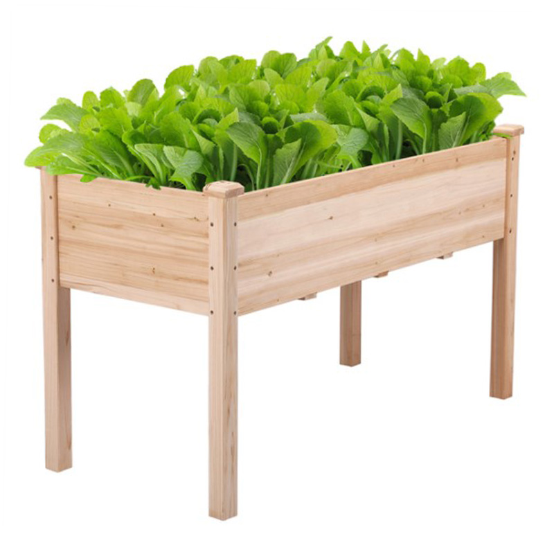 Houten verhoogde moestuinbed Verhoogde groenteplanter Houten verhoogde moestuinbed Verhoogde groenteplanter