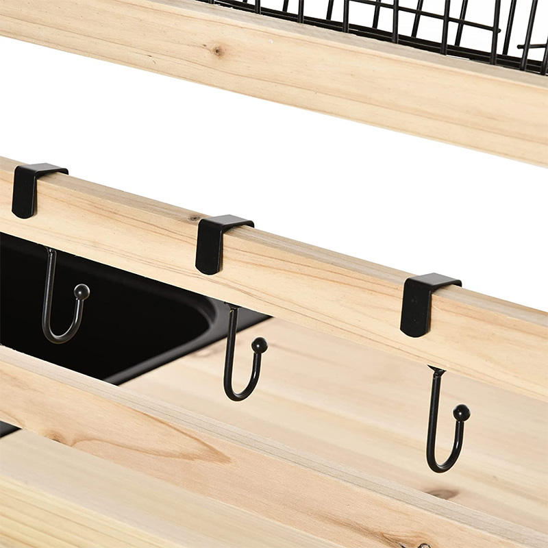 Oppottafel, tuinwerkstation met zeefscherm, verwijderbare gootsteen en manden