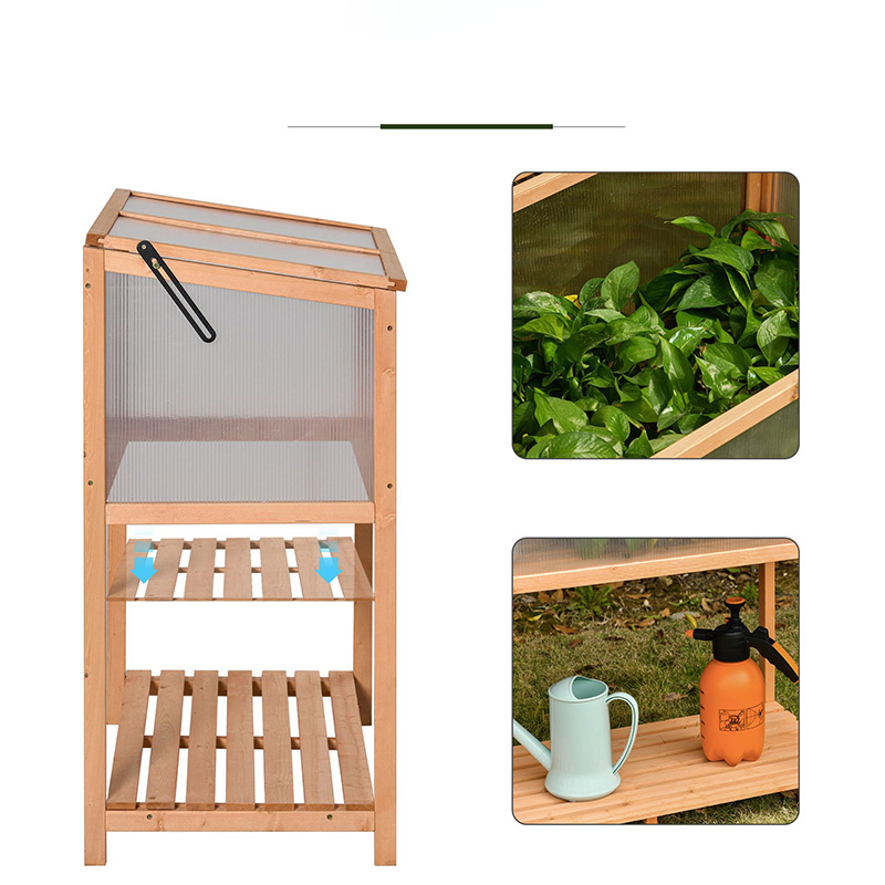 36 'x 20' x 41 'kas verhoogde potplantenbeschermingsdoos buiten met te openen bovenkant, houten koud frame oranje