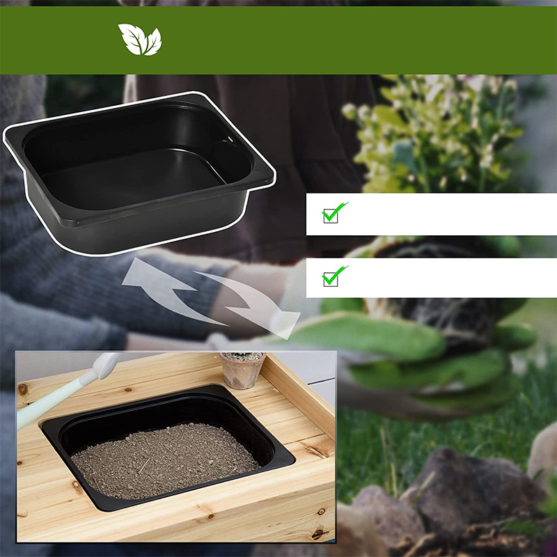 Oppottafel, tuinwerkstation met zeefscherm, verwijderbare gootsteen en manden