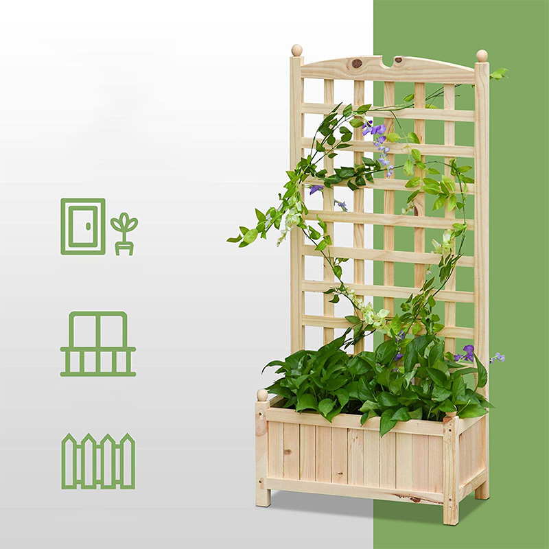 23,5 'x 11,5' x 49,25' verhoogd tuinbed met latwerkplankrug & sterk houten ontwerp en materialen