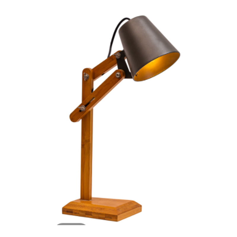 Houten bureaulamp met zwenkarm, ontwerper, leeslampjes, studielamp, werklamp, bureaulamp, nachtkastje voor nachtkastje - wit dgsfwsdwr/zwart
