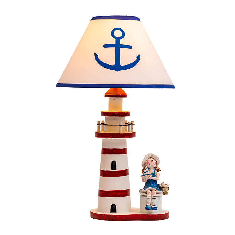 Tafellamp in kuststijl, antiek ijsblauw