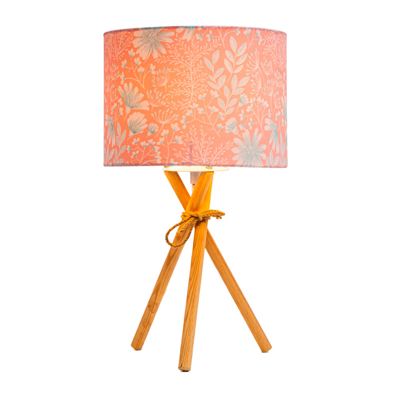 Antiek ijsblauw en natuurlijke touwafwerking -Ronde hardback natuurlijke linnen kap -Aan-uit draaischakelaar