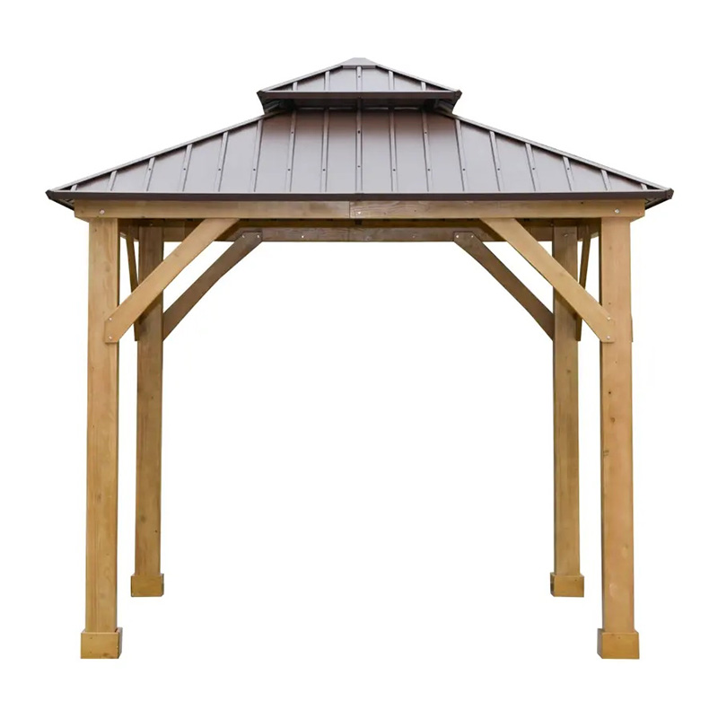 10 'x 10' Hardtop Gazebo Patio Canopy Shelter Outdoor w / Steel Double Tier Roof 10 'x 10' Hardtop Gazebo Patio Canopy Shelter Outdoor w / Steel Double Tier Roof