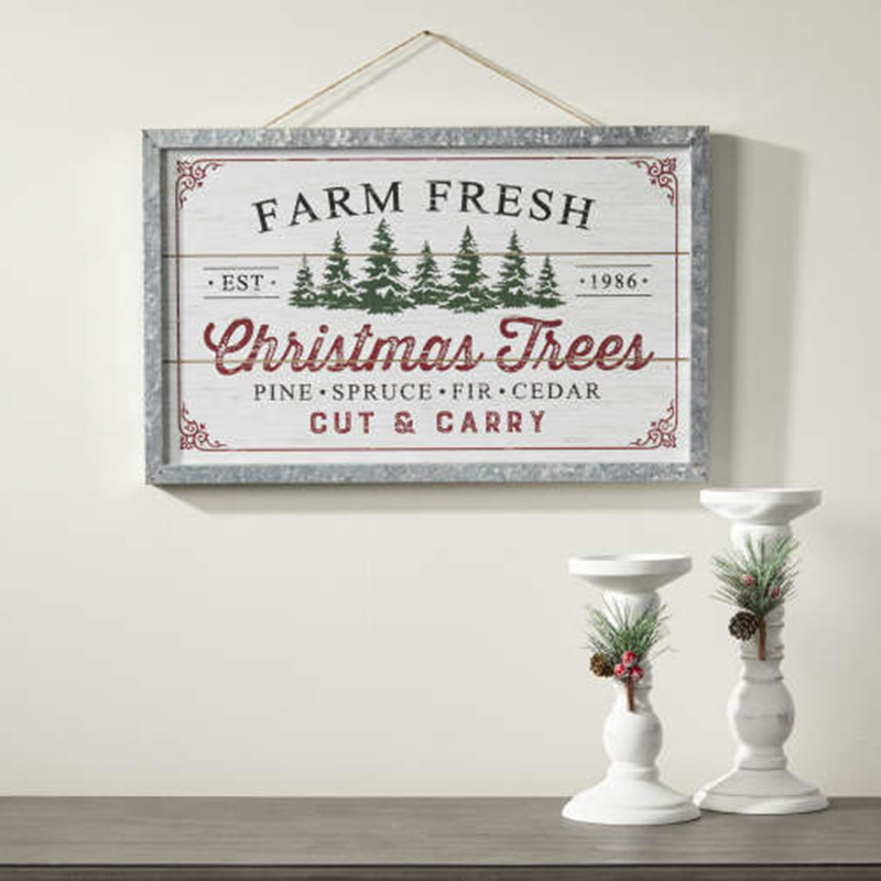 Hangende wanddecoratie 'Farm Fresh Christmas Trees'