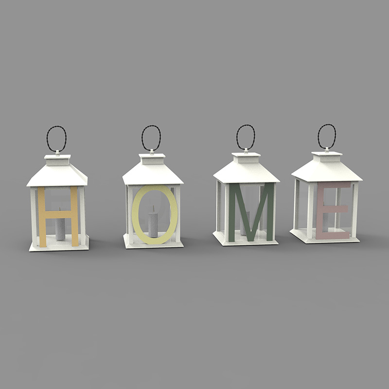 Metalen lantaarn met kaars op batterijen - traditioneel zwart, 17' lantaarn