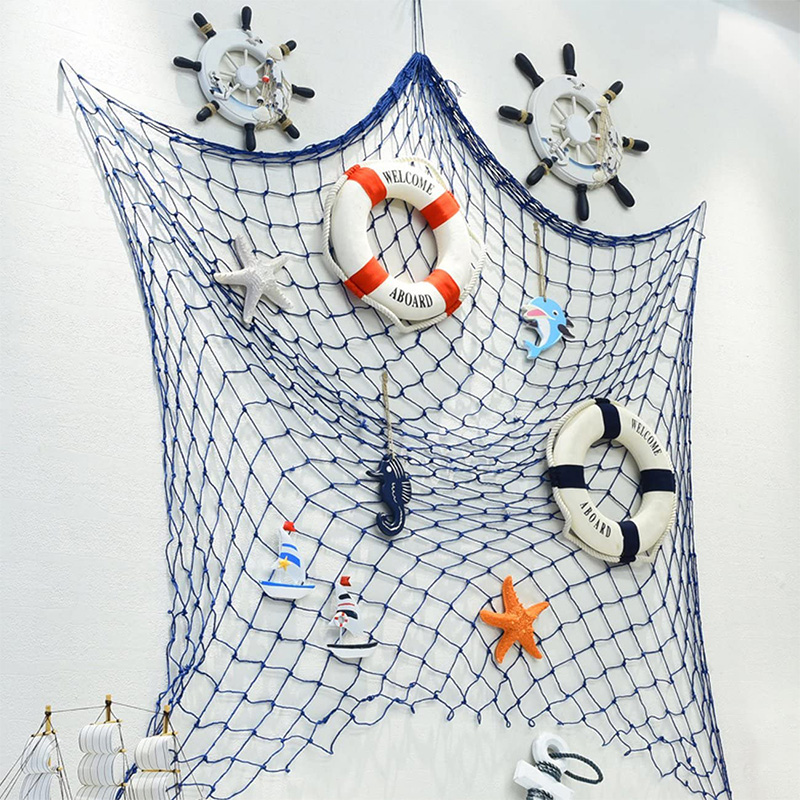 Nautische houten boot schip stuurwiel/handgemaakt houten schip wiel piraat decor muur en deur opknoping ornament plaque (witte vis)