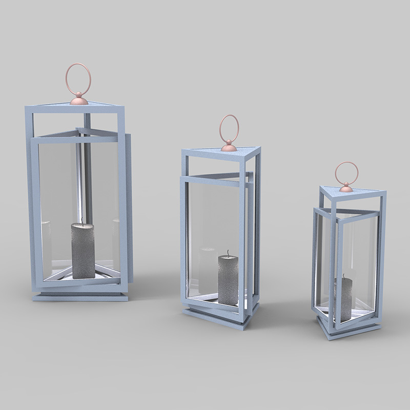 Metalen lantaarn met kaars op batterijen - traditioneel zwart, 17' lantaarn
