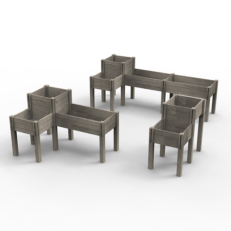 3-laags verhoogd tuinbed met opbergplank, verhoogde houten plantenbakkit