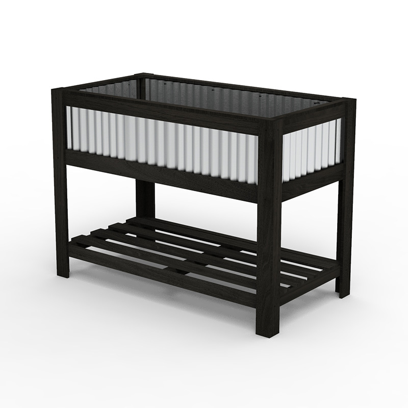 47 'x 23' x 35 'houten verhoogd tuinbed met ruime ruimte voor planten, opbergplank en veelzijdig gebruik