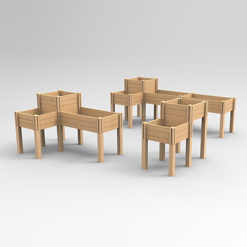 3-laags verhoogd tuinbed met opbergplank, verhoogde houten plantenbakkit