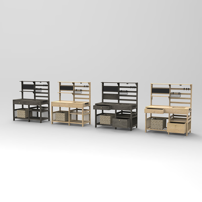 Oppottafel, tuinwerkstation met zeefscherm, verwijderbare gootsteen en manden