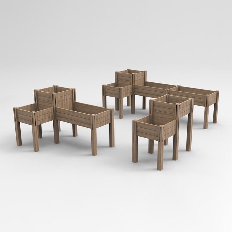 3-laags verhoogd tuinbed met opbergplank, verhoogde houten plantenbakkit