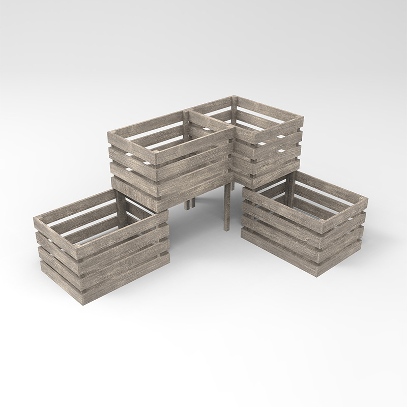 3 Tier verhoogde tuinbed vrijstaande plantenbak voor groenten, kruiden, bloemen