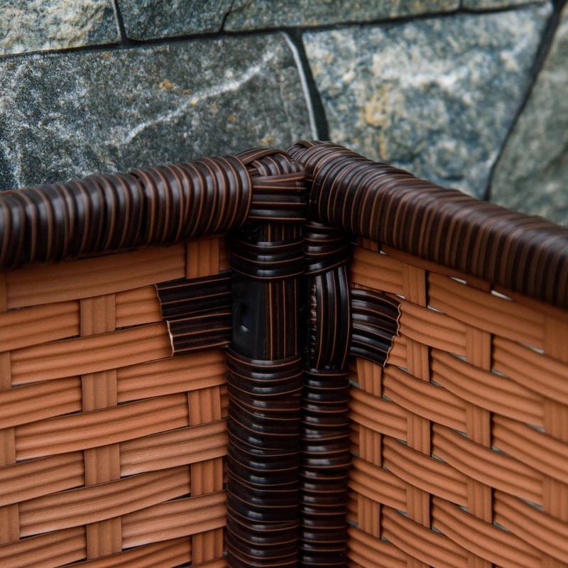 Plantenbak van rotan voor binnen/buiten met opbergrek voor gereedschap eronder en stevig verhoogd werkgebied 28' H