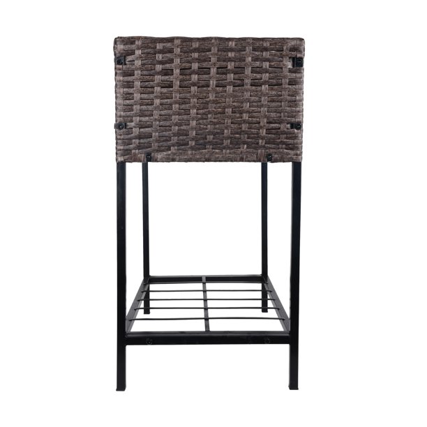 Plantenbak van rotan voor binnen/buiten met opbergrek voor gereedschap eronder en stevig verhoogd werkgebied 28' H