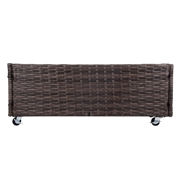 Plantenbak van rotan voor binnen/buiten met opbergrek voor gereedschap eronder en stevig verhoogd werkgebied 28' H