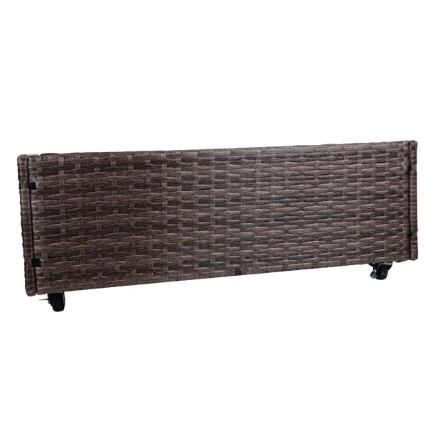 Plantenbak van rotan voor binnen/buiten met opbergrek voor gereedschap eronder en stevig verhoogd werkgebied 28' H