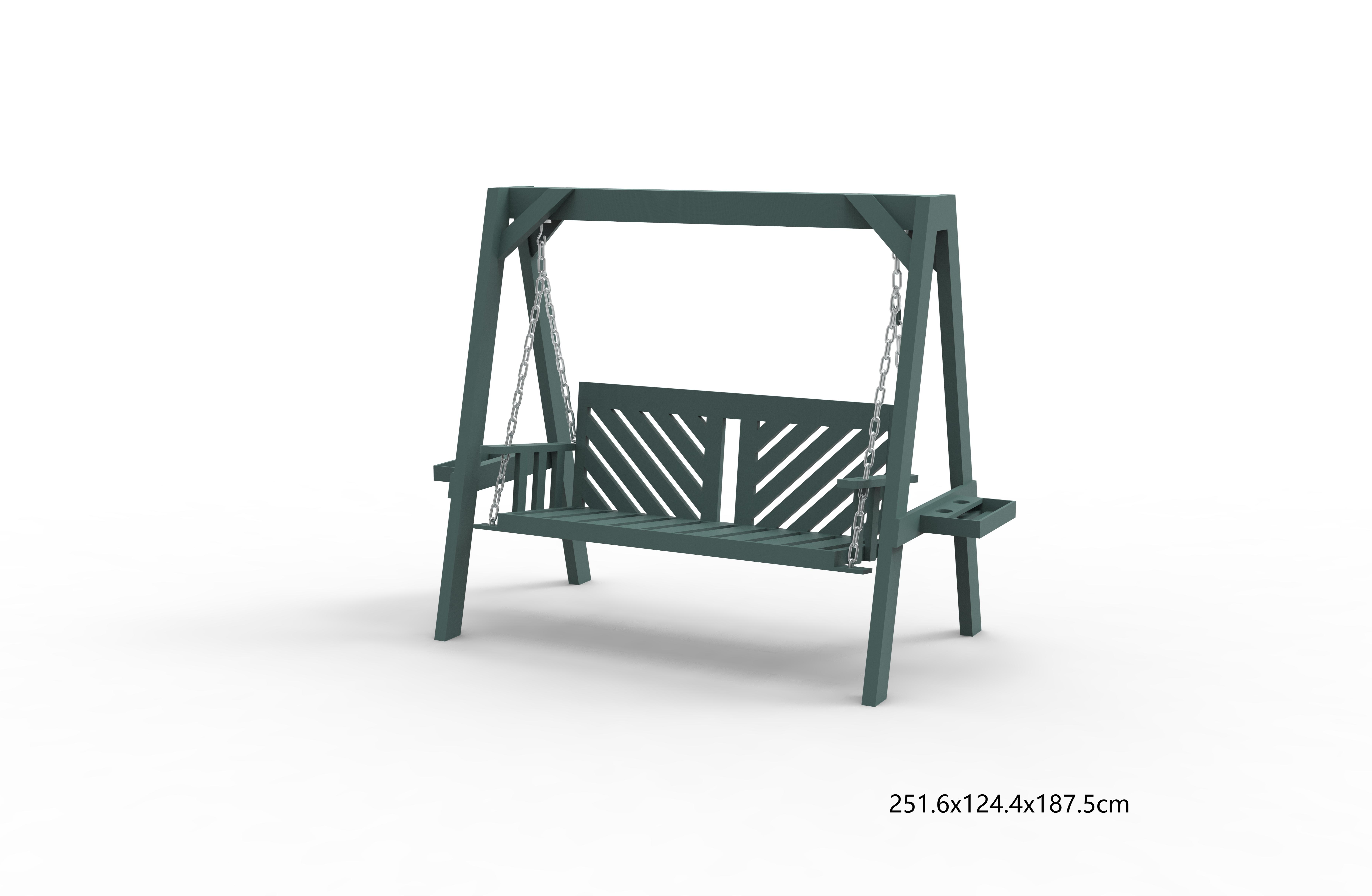 2-persoons schommelbank voor buiten met houten standaard, sterk A-frame ontwerp en verstelbare waterafstotende luifel, schommel in rustieke stijl