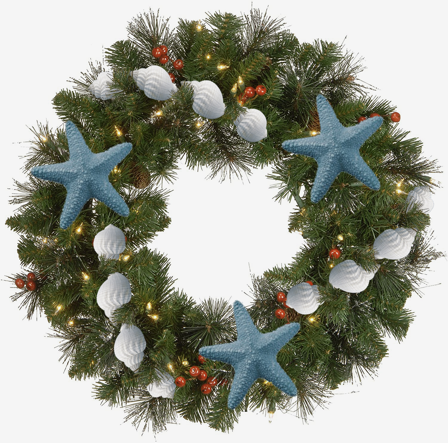 Lixincrafts decor voor heiligdom aan zee, decor in zeestijl, schelpkrans