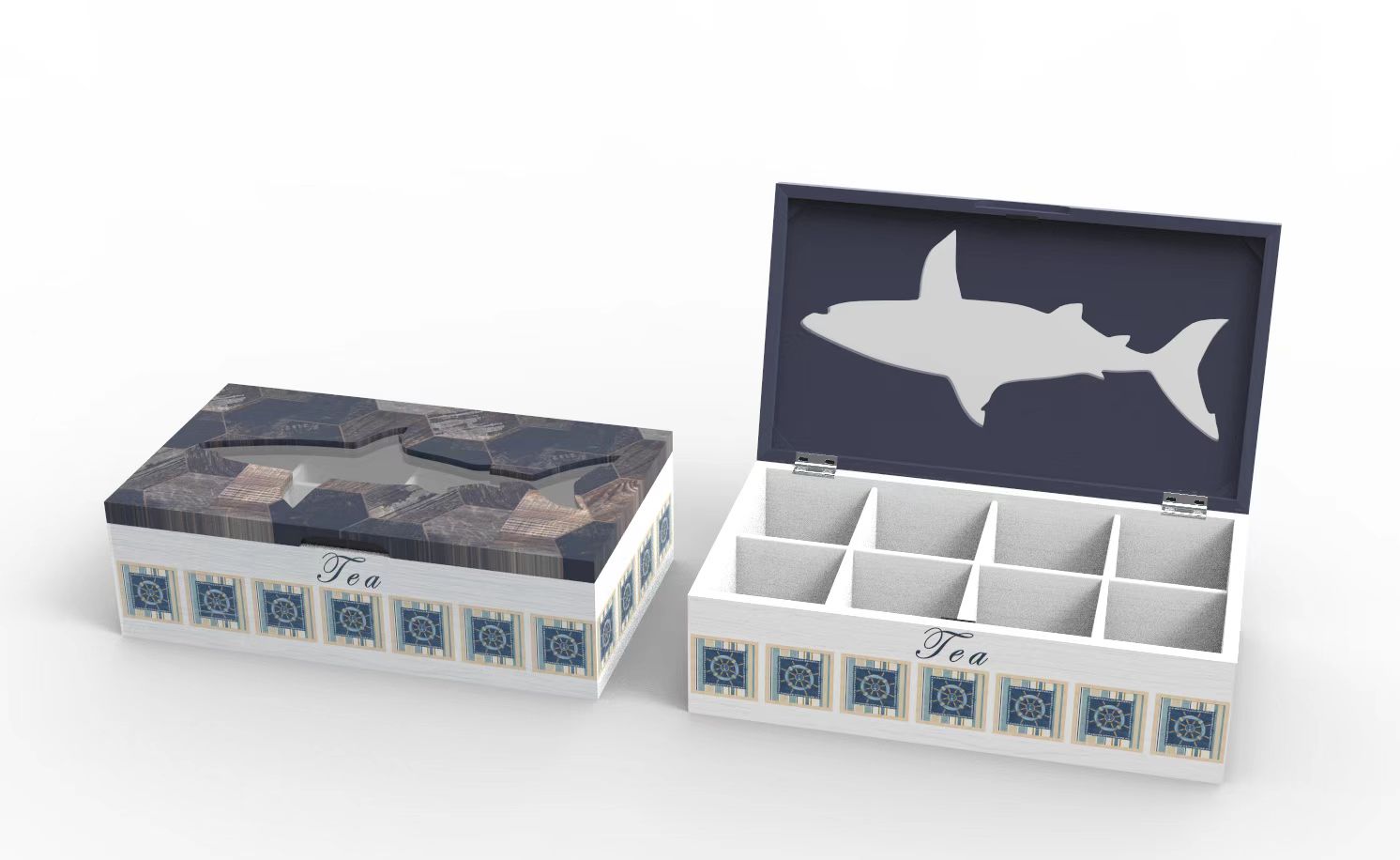 Lixincrafts decor voor heiligdom aan zee, decor in zee-stijl, theedoos