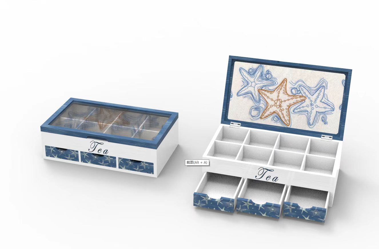 Lixincrafts decor voor heiligdom aan zee, decor in zee-stijl, theedoos