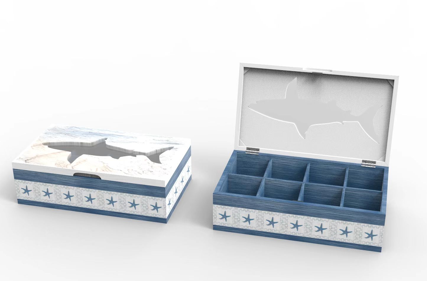 Lixincrafts decor voor heiligdom aan zee, decor in zee-stijl, theedoos