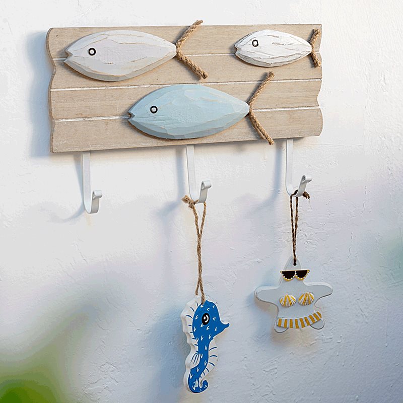 Lixincrafts kust heiligdom decor, zee stijl decor, Ship Wheel - vis decor