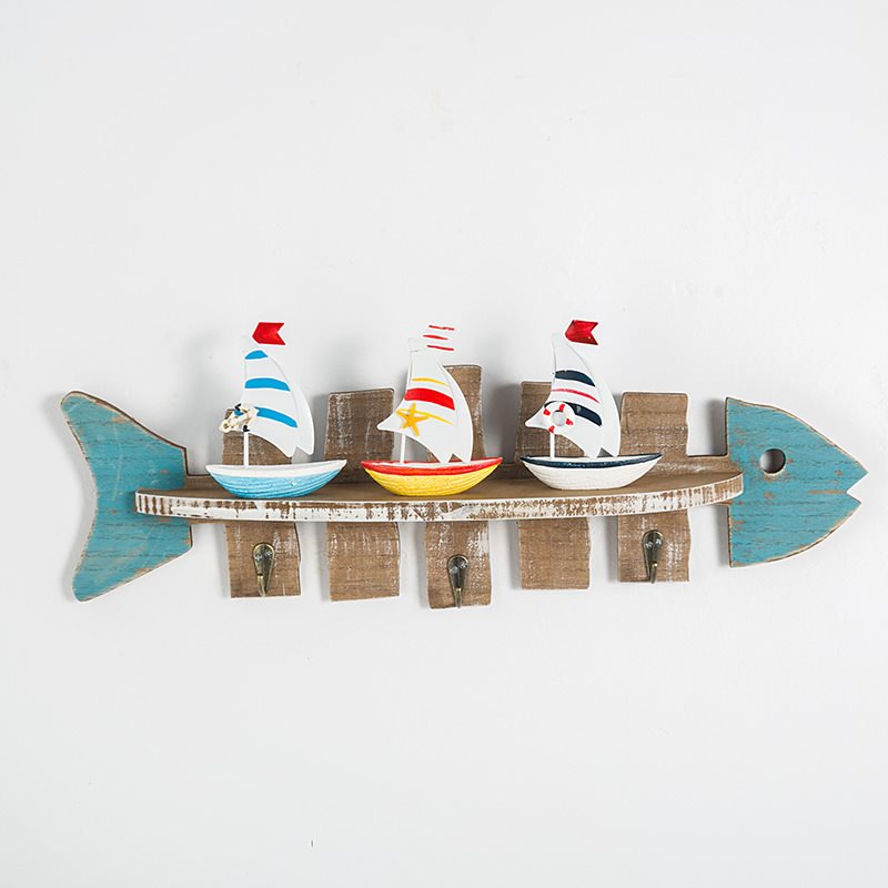 Lixincrafts kust heiligdom decor, zee stijl decor, Ship Wheel - vis decor