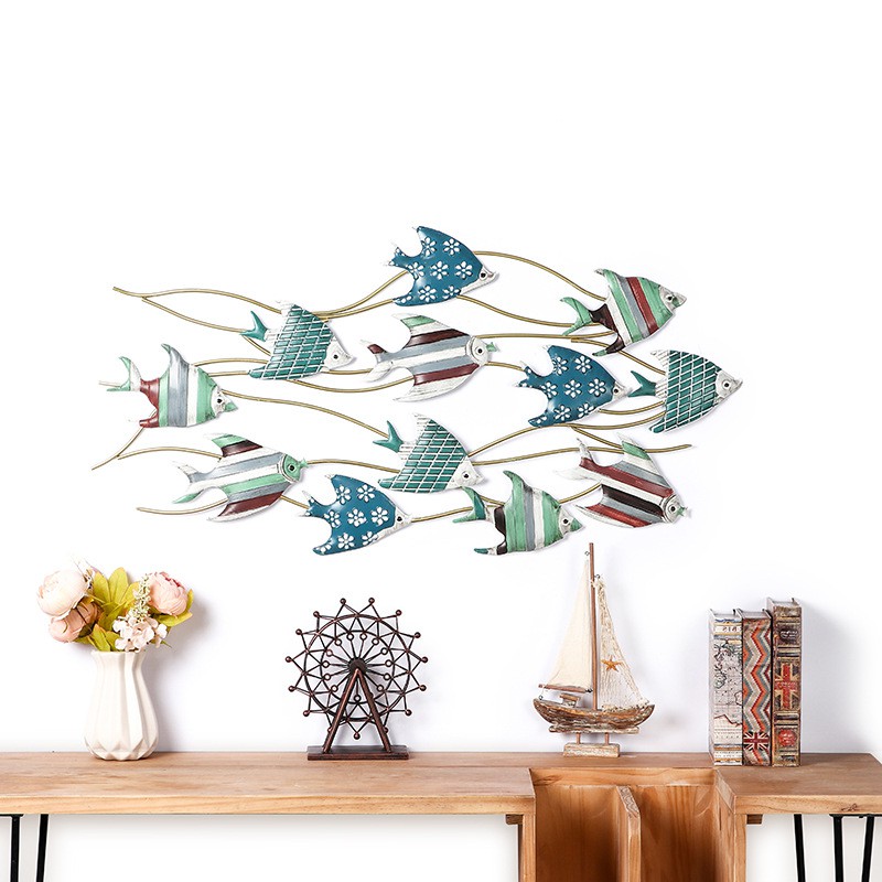 Lixincrafts kust heiligdom decor, zee stijl decor, Ship Wheel - vis decor