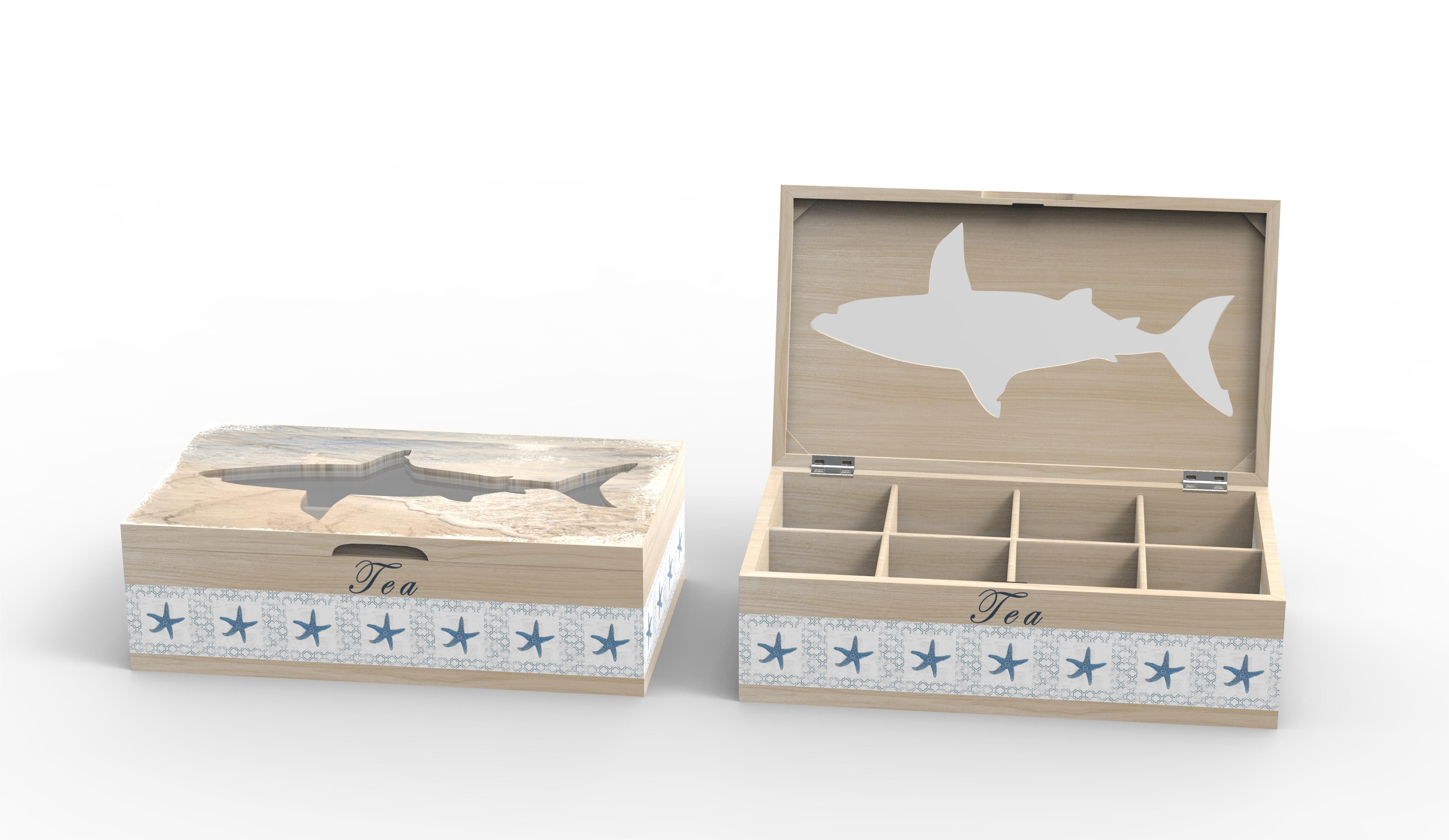 Lixincrafts decor voor heiligdom aan zee, decor in zee-stijl, theedoos