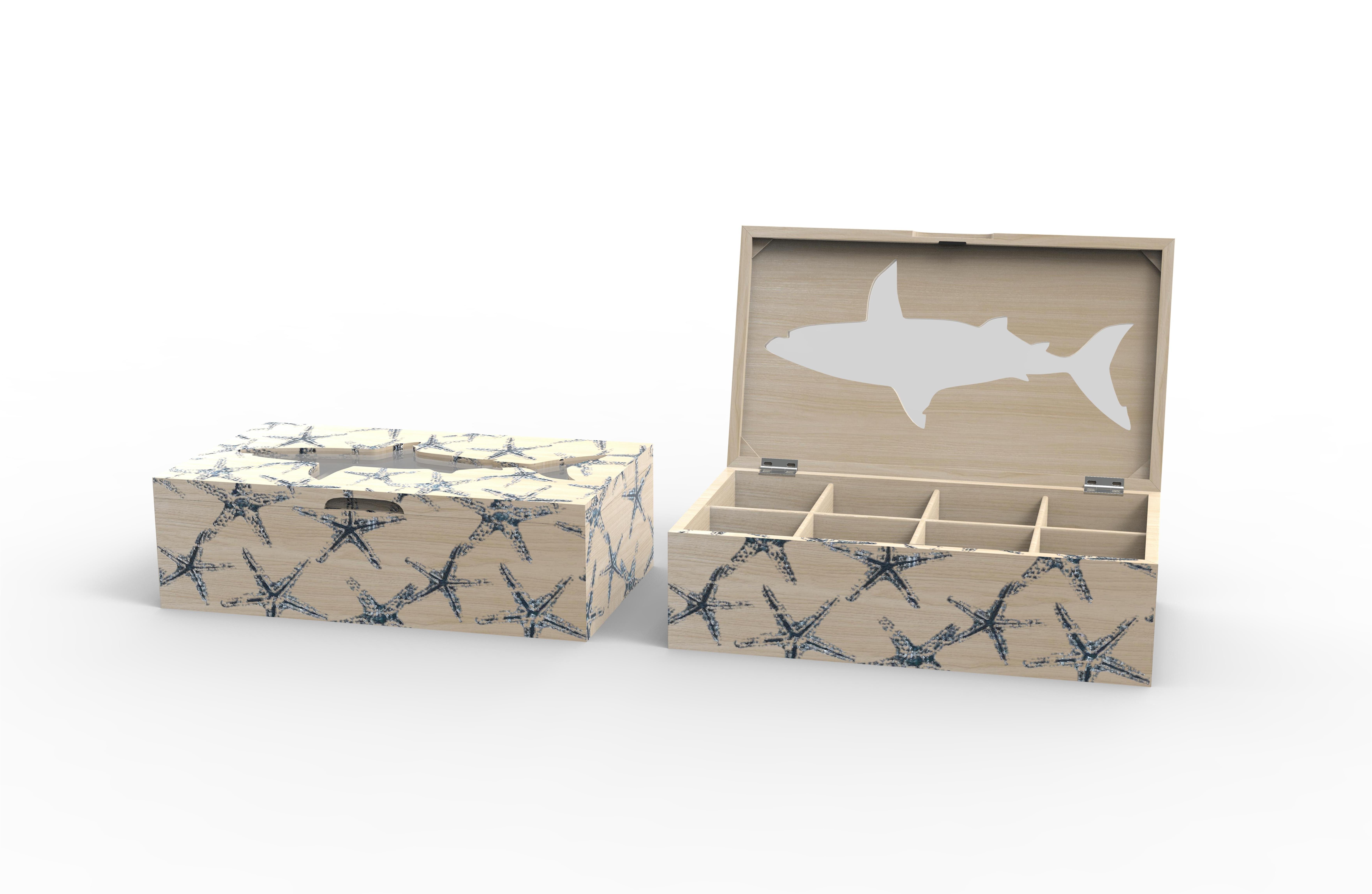 Lixincrafts decor voor heiligdom aan zee, decor in zee-stijl, theedoos