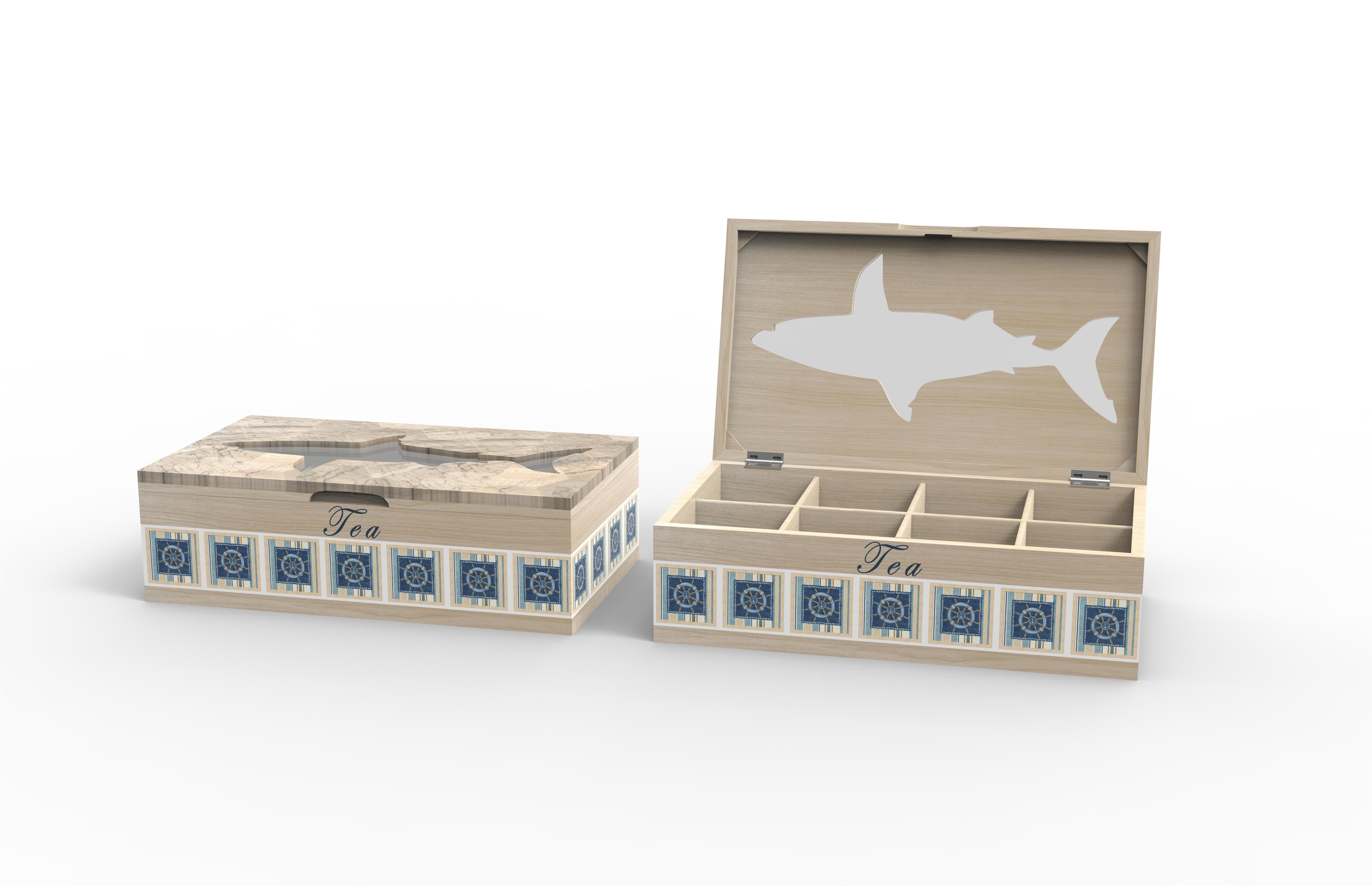 Lixincrafts decor voor heiligdom aan zee, decor in zee-stijl, theedoos