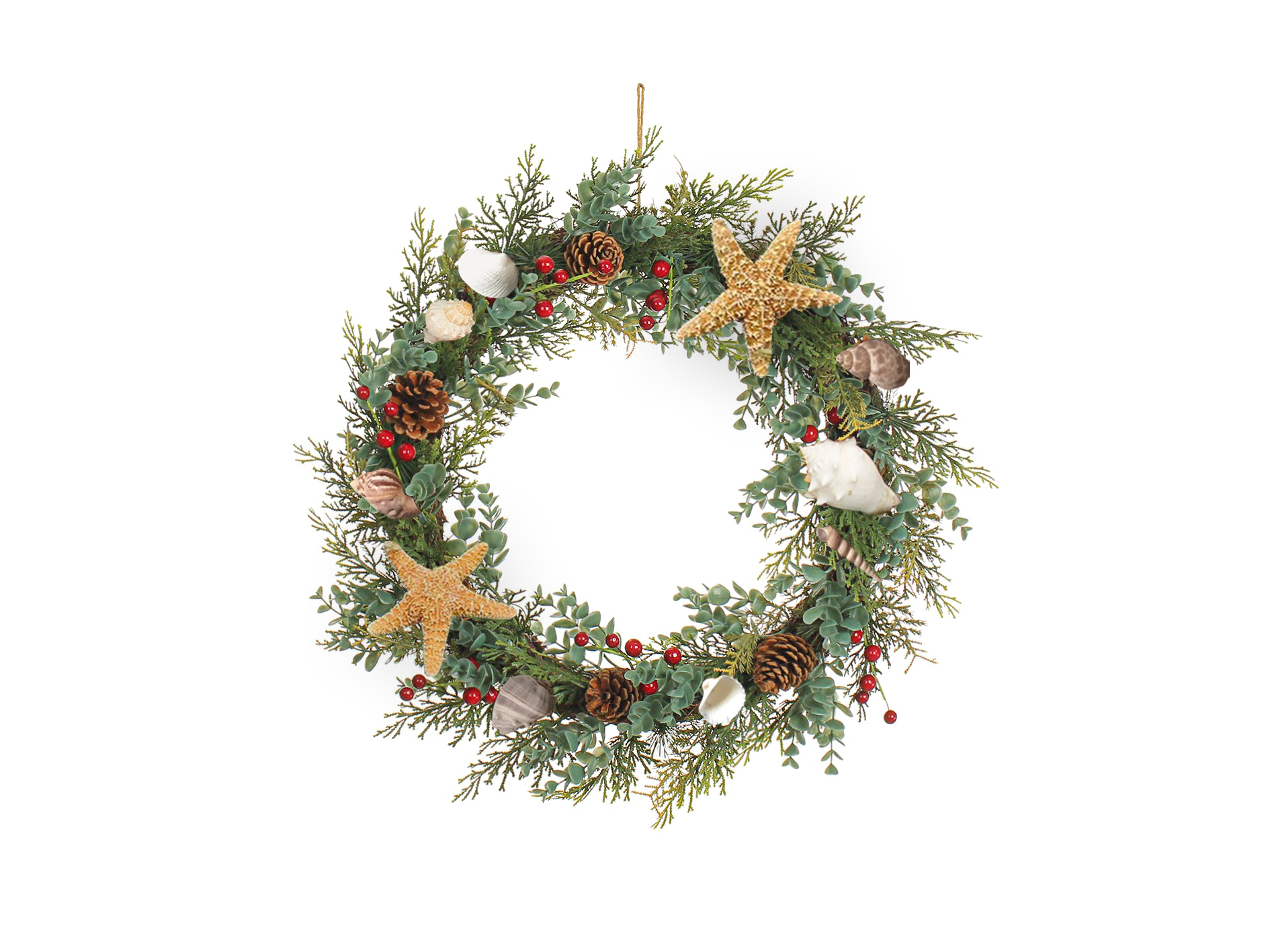 Lixincrafts decor voor heiligdom aan zee, decor in zeestijl, schelpkrans