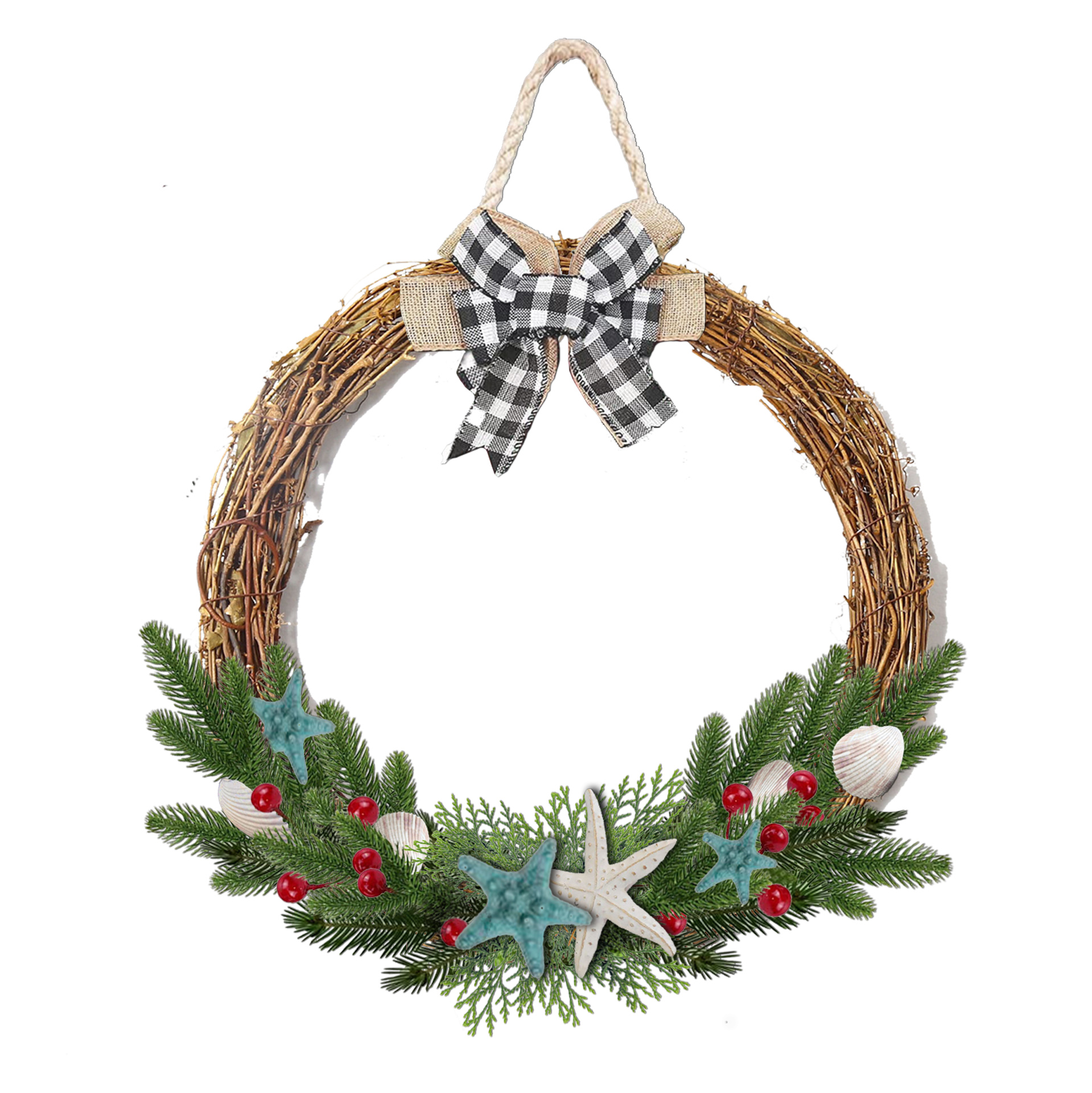 Lixincrafts decor voor heiligdom aan zee, decor in zeestijl, schelpkrans